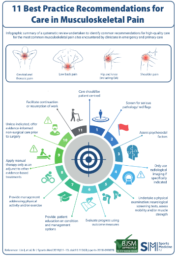 Hai un Dolore muscolo scheletrico e non sai che fare?: Infografica tratta dall&rsquo;articolo di Lin I, et al